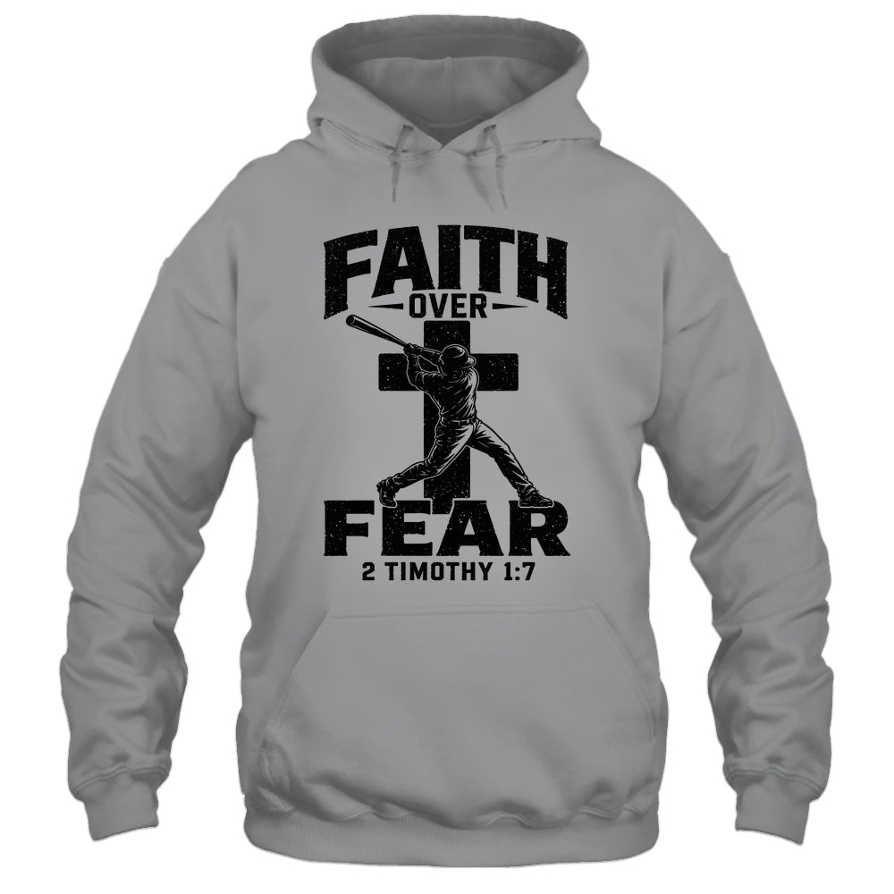 Christian Baseball Faith Over Fear Bible Verse Baseball Boys Shirt & Hoodie | siriusteestore