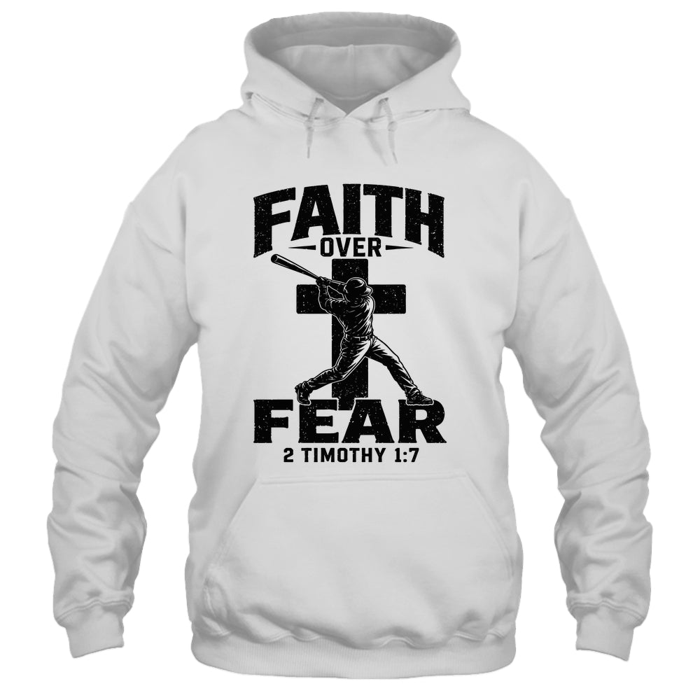 Christian Baseball Faith Over Fear Bible Verse Baseball Boys Shirt & Hoodie | siriusteestore
