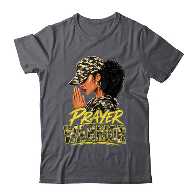 Christian Camo Prayer Warrior Afro Black Woman Faith Art Shirt & Hoodie | siriusteestore