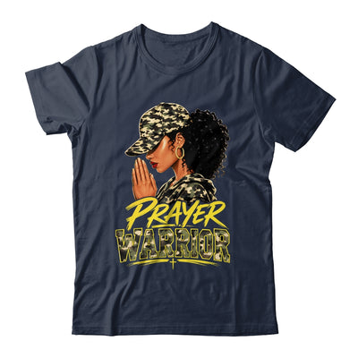 Christian Camo Prayer Warrior Afro Black Woman Faith Art Shirt & Hoodie | siriusteestore