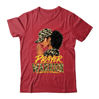 Christian Camo Prayer Warrior Afro Black Woman Faith Art Shirt & Hoodie | siriusteestore