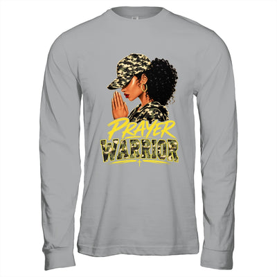 Christian Camo Prayer Warrior Afro Black Woman Faith Art Shirt & Hoodie | siriusteestore