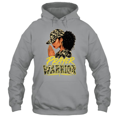 Christian Camo Prayer Warrior Afro Black Woman Faith Art Shirt & Hoodie | siriusteestore