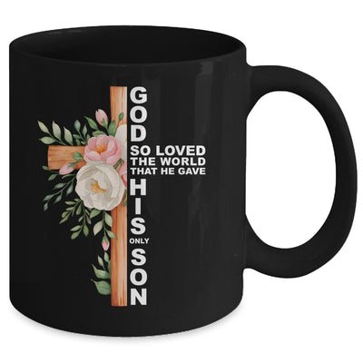 Christian Cross Bible Faith Quote John 3:16 Women Religious Mug | siriusteestore