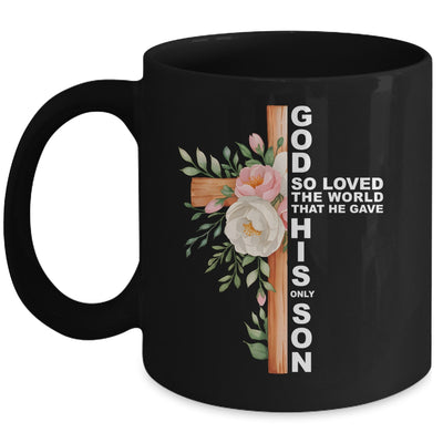 Christian Cross Bible Faith Quote John 3:16 Women Religious Mug | siriusteestore