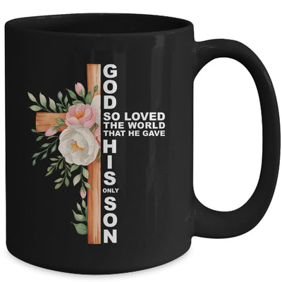 Christian Cross Bible Faith Quote John 3:16 Women Religious Mug | siriusteestore