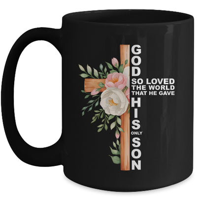 Christian Cross Bible Faith Quote John 3:16 Women Religious Mug | siriusteestore