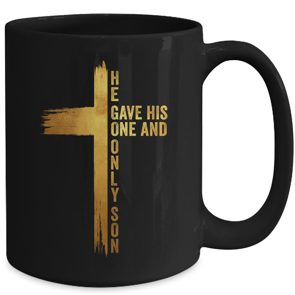 Christian Cross Bible John 3.16 He Gave His One And Only Son Mug | siriusteestore