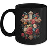 Christian Cross Floral Faith For Women Bible Verse Religious Mug | siriusteestore