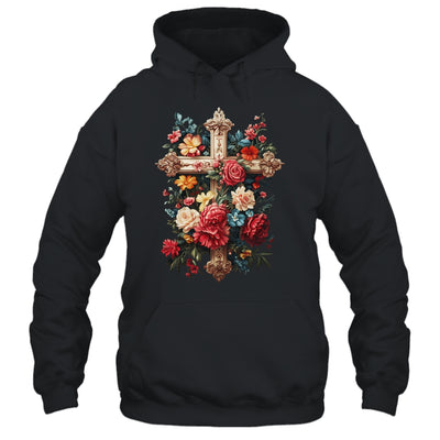 Christian Cross Floral Faith For Women Bible Verse Religious Shirt & Hoodie | siriusteestore