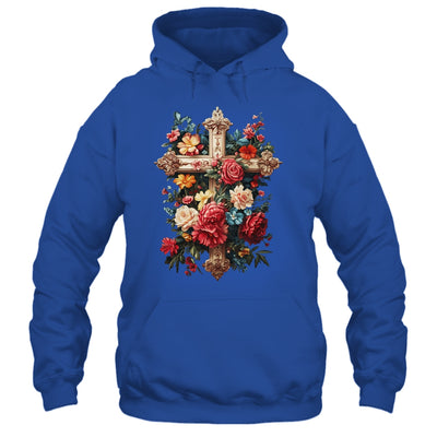 Christian Cross Floral Faith For Women Bible Verse Religious Shirt & Hoodie | siriusteestore