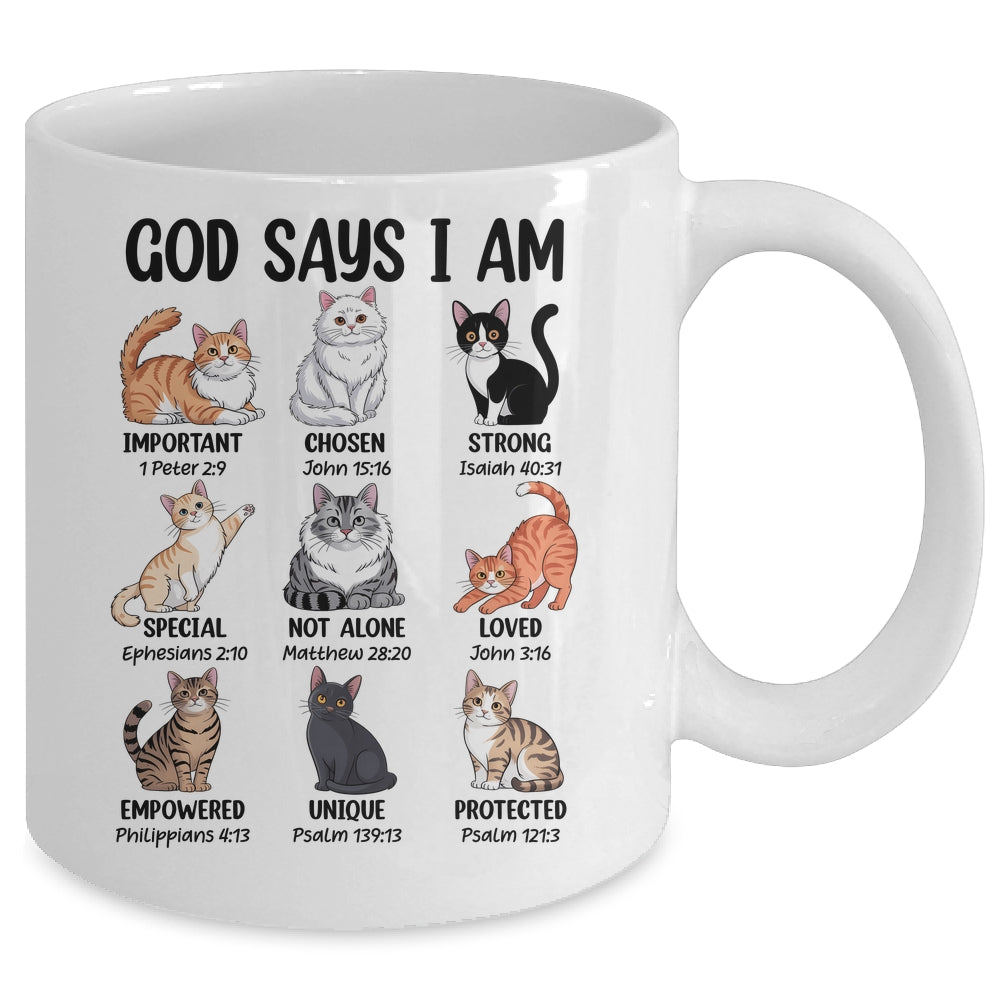 Christian Girl God Says I Am Cat Jesus Faith Bible Verse Mug | siriusteestore