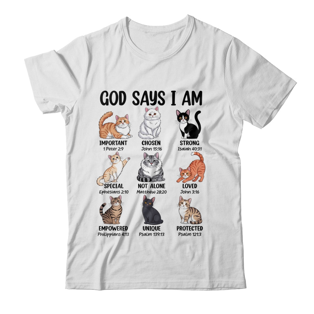 Christian Girl God Says I Am Cat Jesus Faith Bible Verse Shirt & Hoodie | siriusteestore