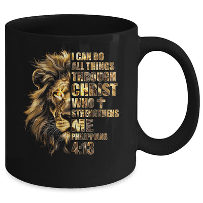 Christian I Can Do All Things Through Christ Lion Faith Mug | siriusteestore