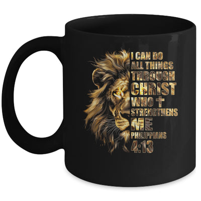 Christian I Can Do All Things Through Christ Lion Faith Mug | siriusteestore