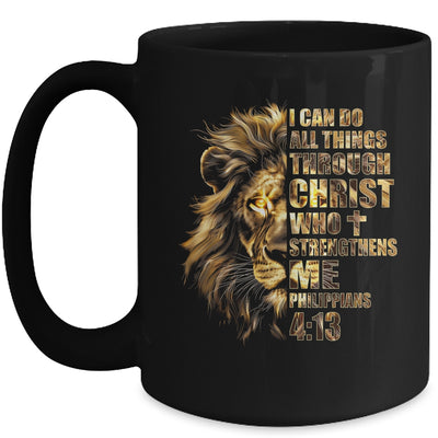 Christian I Can Do All Things Through Christ Lion Faith Mug | siriusteestore