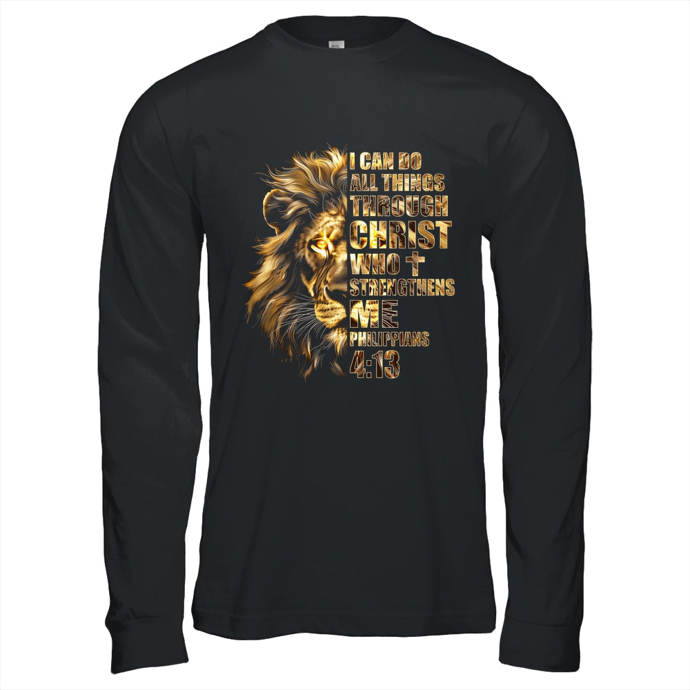 Christian I Can Do All Things Through Christ Lion Faith Shirt & Hoodie | siriusteestore