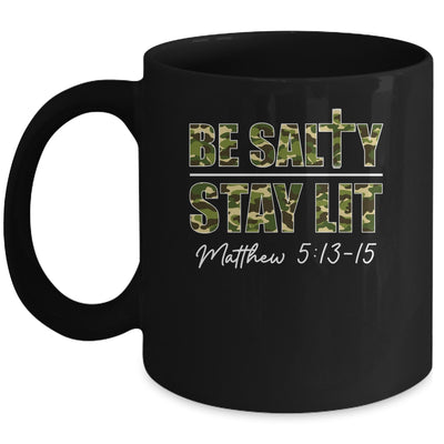 Christian Men Women Bible Verse Be Salty Stay Lit Matthew Mug | siriusteestore
