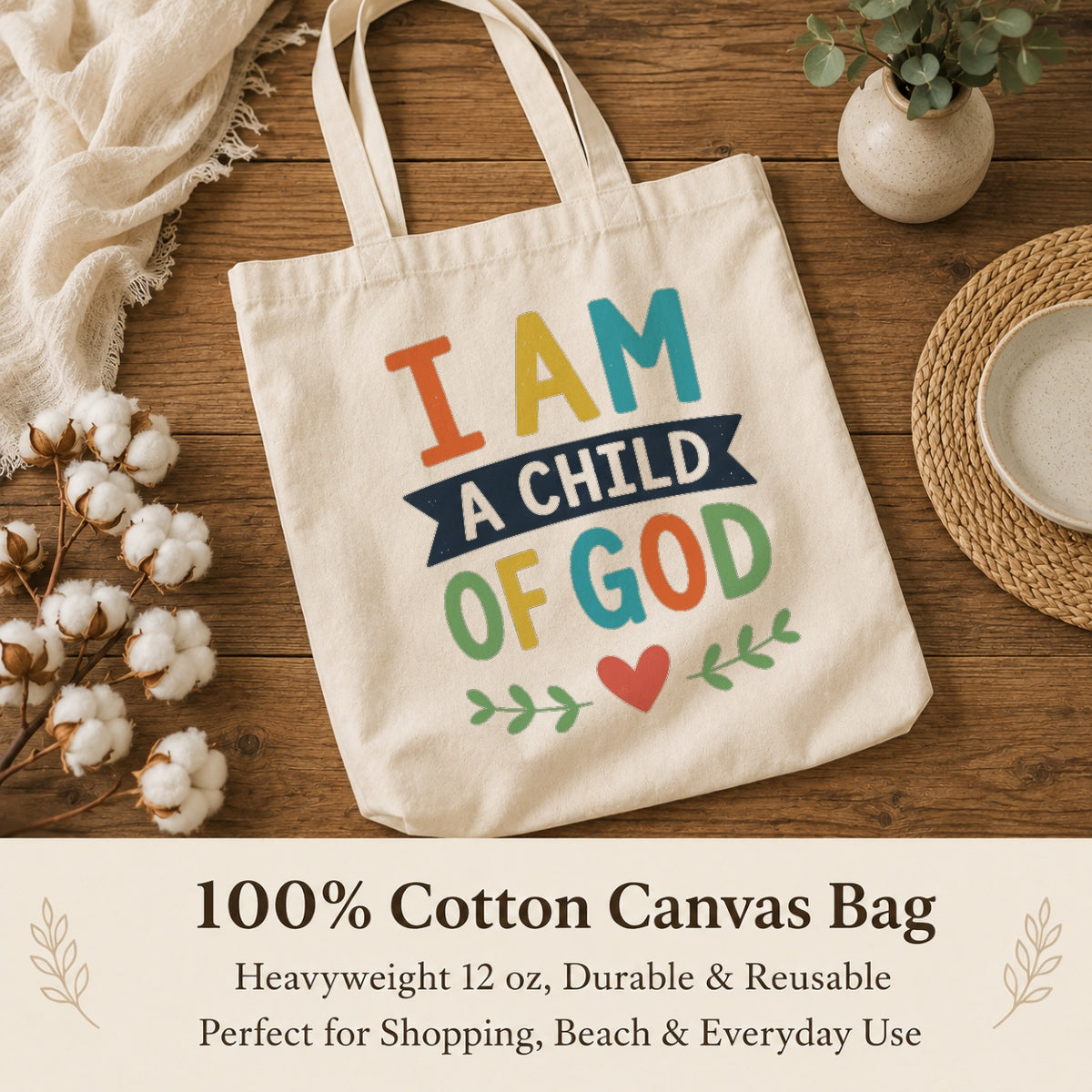 Christian Tote Bag For Women I Am A Child Of God Bible Verse Canvas Bag Church Gift Religious Faith Tote Bags Beach Shopping Grocery Reusable Everyday Use Shirt & Hoodie | siriusteestore
