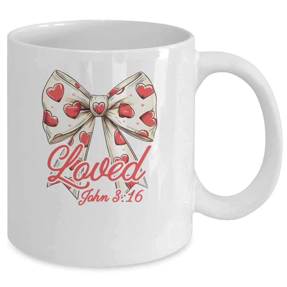 Christian Women Valentines Day Loved Retro John Bible Verse Mug | siriusteestore