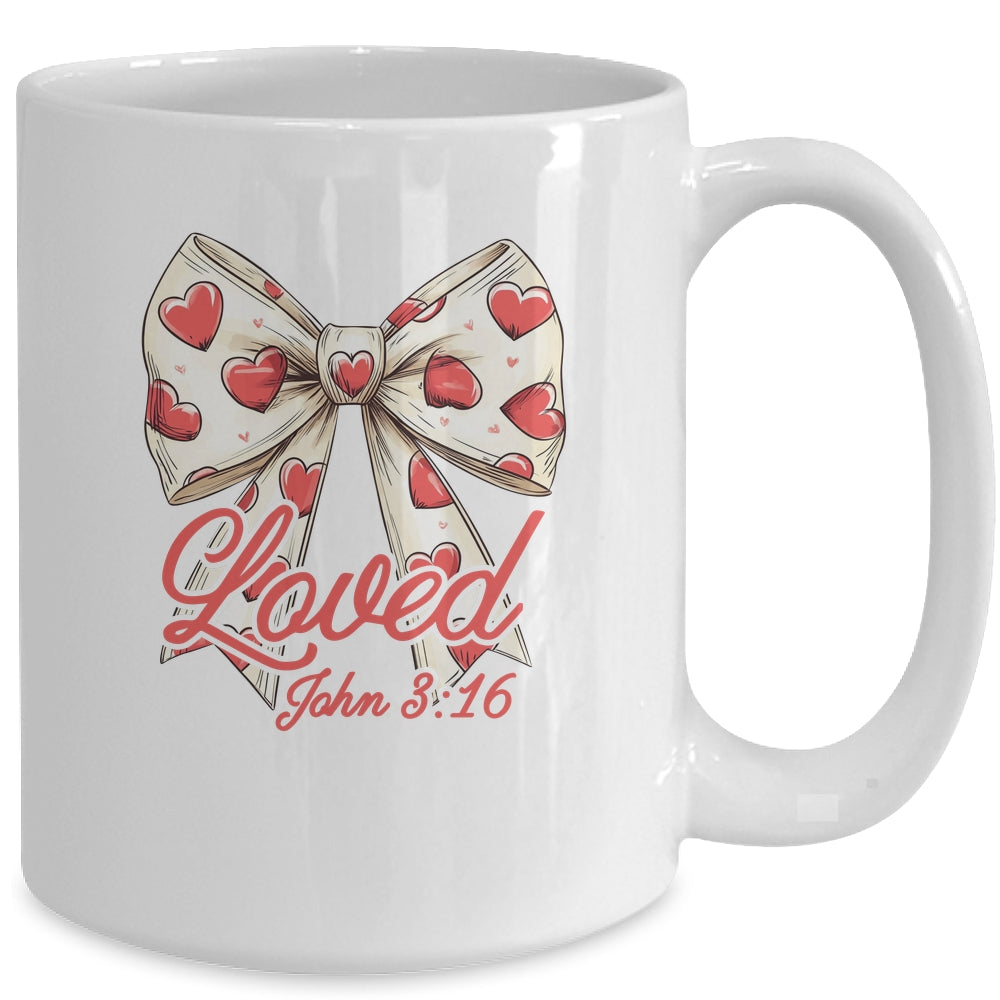 Christian Women Valentines Day Loved Retro John Bible Verse Mug | siriusteestore