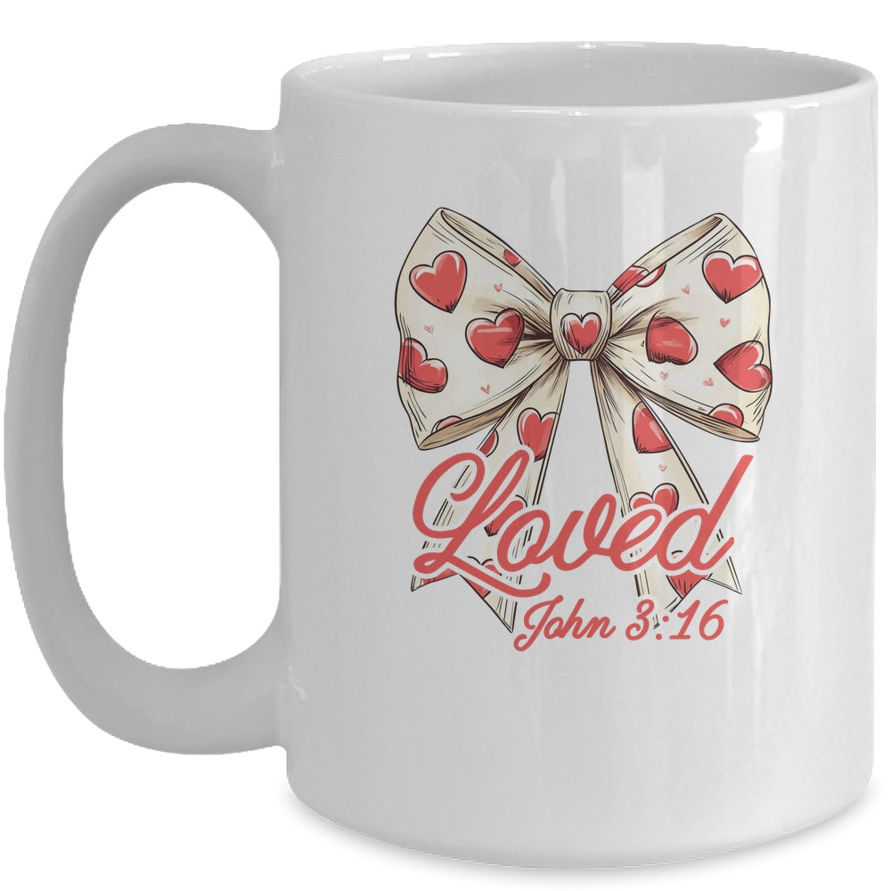Christian Women Valentines Day Loved Retro John Bible Verse Mug | siriusteestore