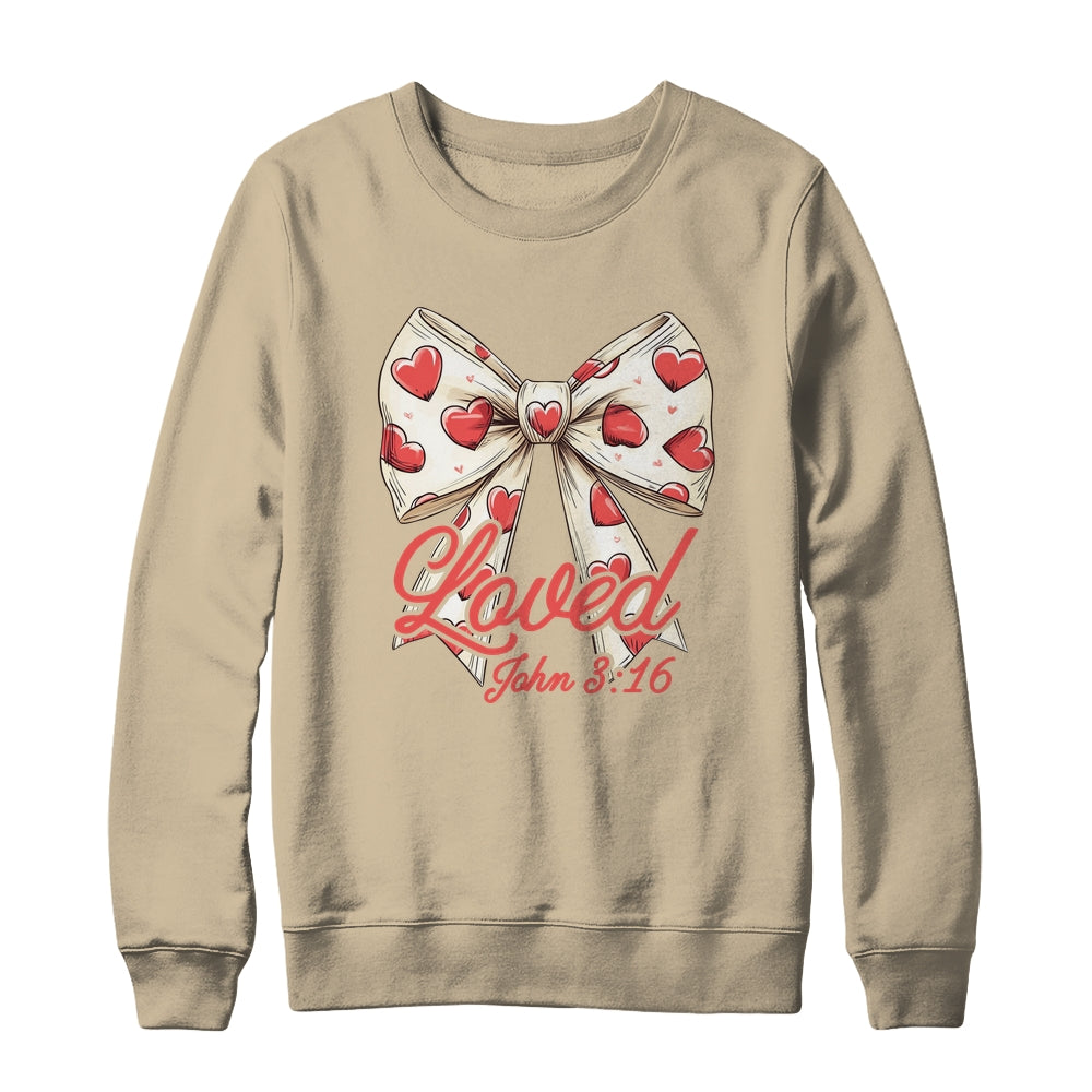 Christian Women Valentines Day Loved Retro John Bible Verse Shirt & Sweatshirt | siriusteestore