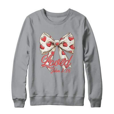 Christian Women Valentines Day Loved Retro John Bible Verse Shirt & Sweatshirt | siriusteestore