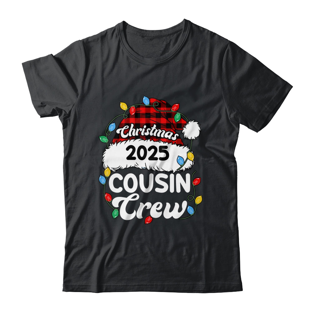 Christmas 2025 Cousin Crew Matching Xmas Lights Santa Hat Shirt & Sweatshirt | siriusteestore