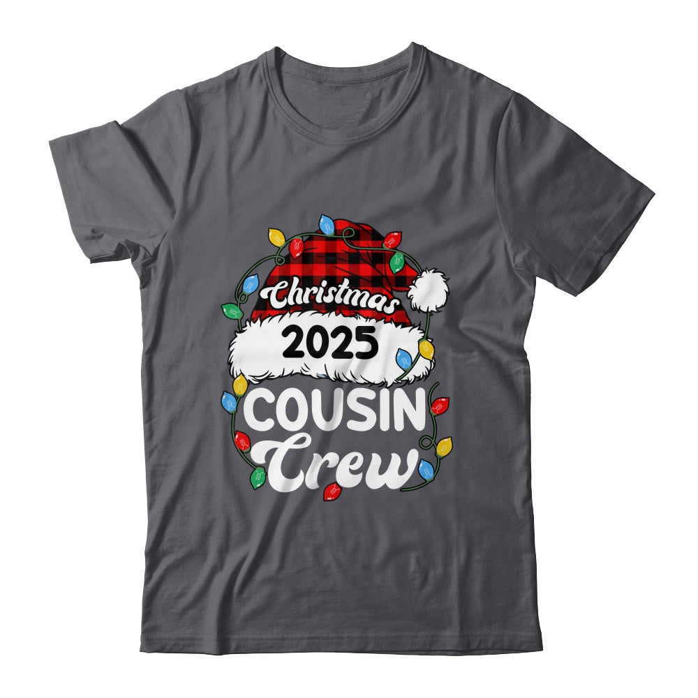 Christmas 2025 Cousin Crew Matching Xmas Lights Santa Hat Shirt & Sweatshirt | siriusteestore