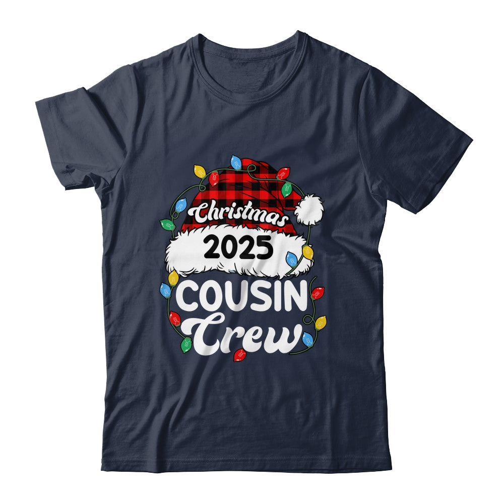 Christmas 2025 Cousin Crew Matching Xmas Lights Santa Hat Shirt & Sweatshirt | siriusteestore