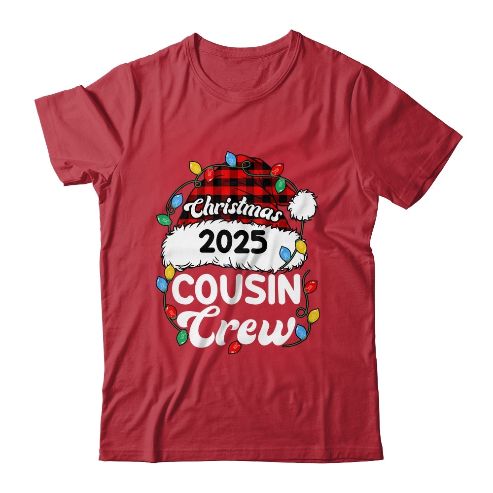 Christmas 2025 Cousin Crew Matching Xmas Lights Santa Hat Shirt & Sweatshirt | siriusteestore
