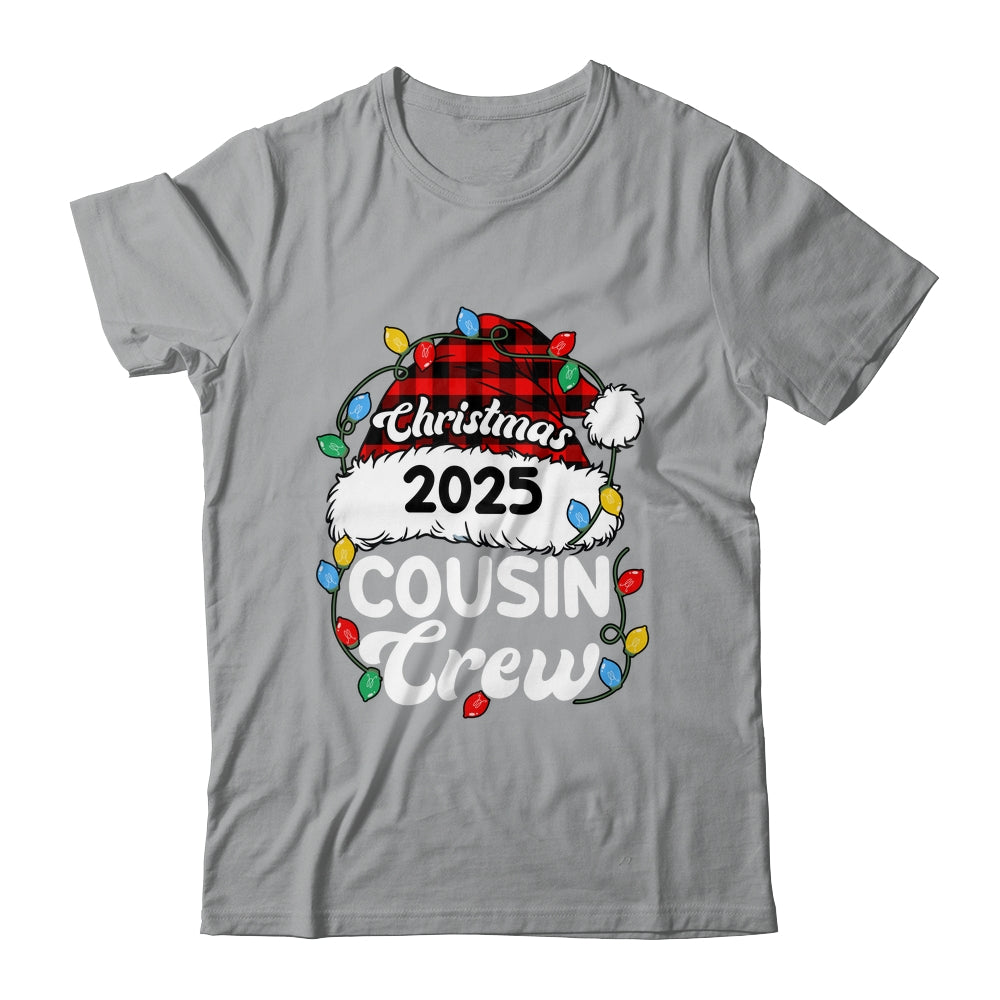 Christmas 2025 Cousin Crew Matching Xmas Lights Santa Hat Shirt & Sweatshirt | siriusteestore