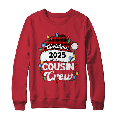 Christmas 2025 Cousin Crew Matching Xmas Lights Santa Hat Shirt & Sweatshirt | siriusteestore