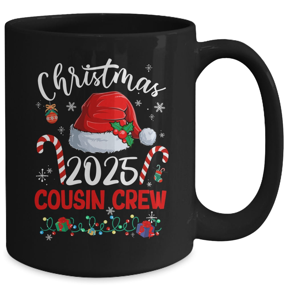 Christmas 2025 Cousin Crew Santa Hat Men Women Kids Mug | siriusteestore