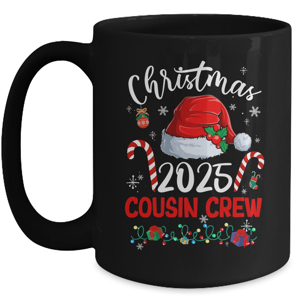 Christmas 2025 Cousin Crew Santa Hat Men Women Kids Mug | siriusteestore