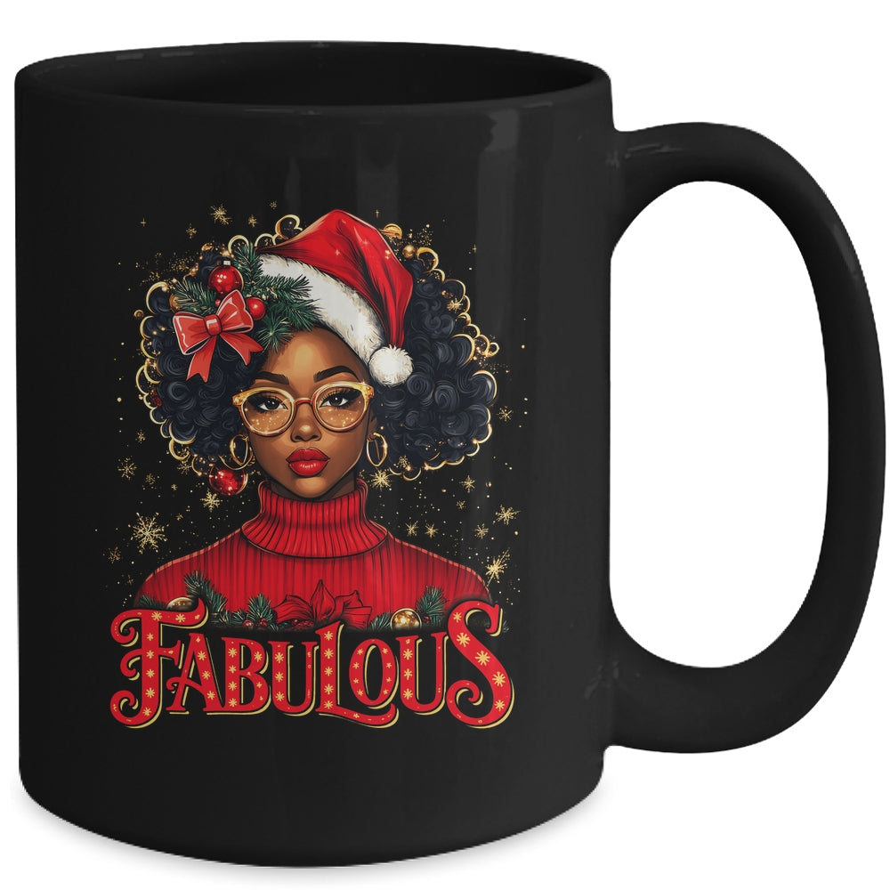 Christmas African American Melanin Afro Sleigh Queen Mug | siriusteestore