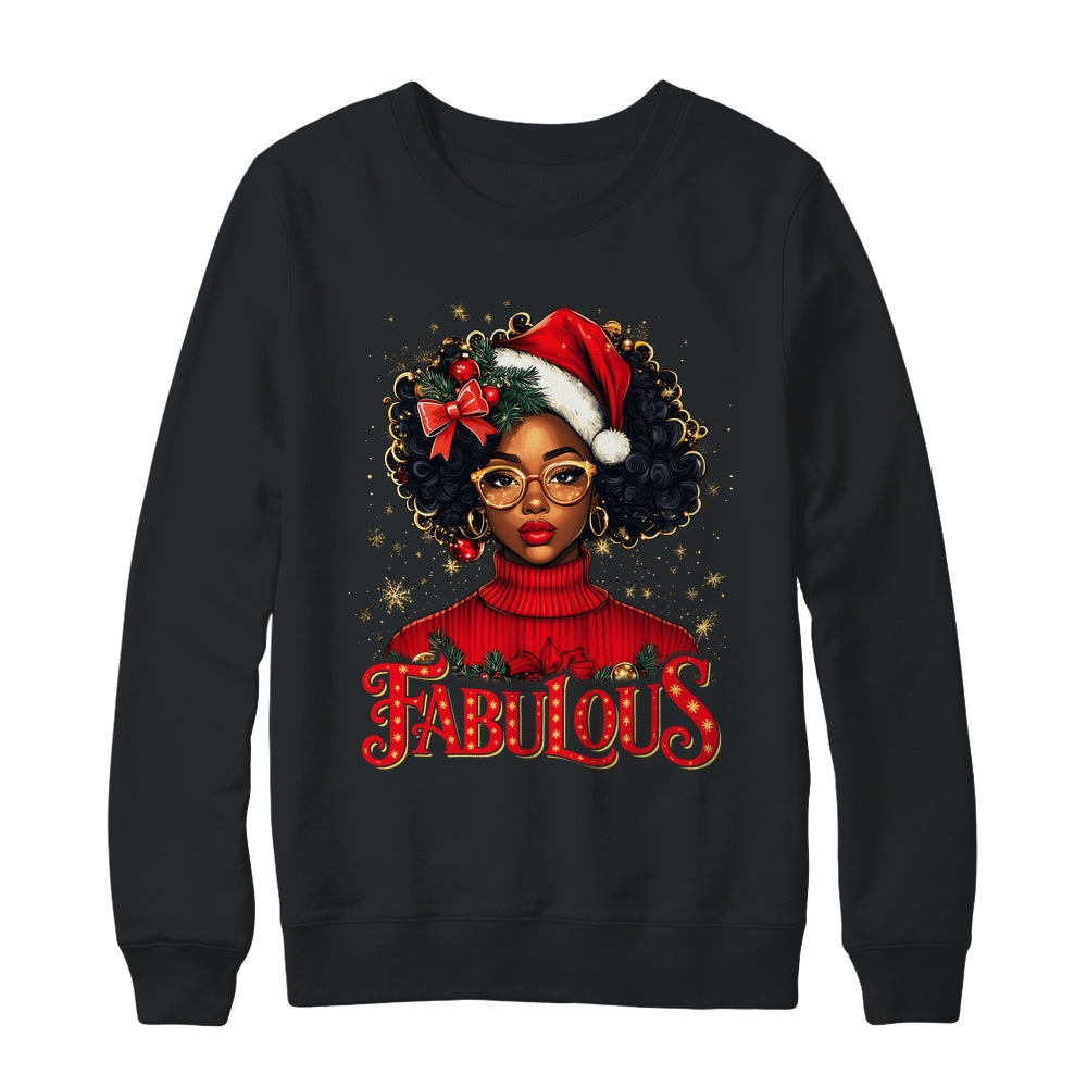 Christmas African American Melanin Afro Sleigh Queen Shirt & Sweatshirt | siriusteestore