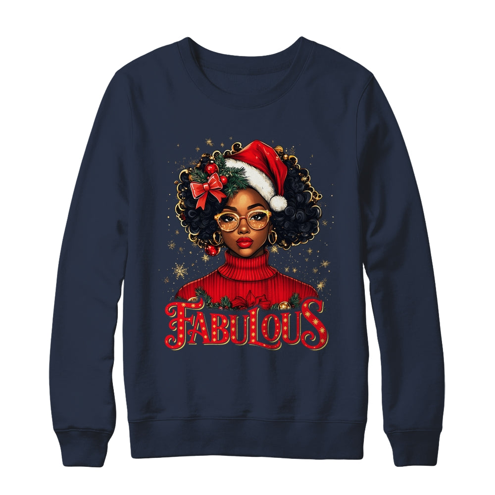 Christmas African American Melanin Afro Sleigh Queen Shirt & Sweatshirt | siriusteestore