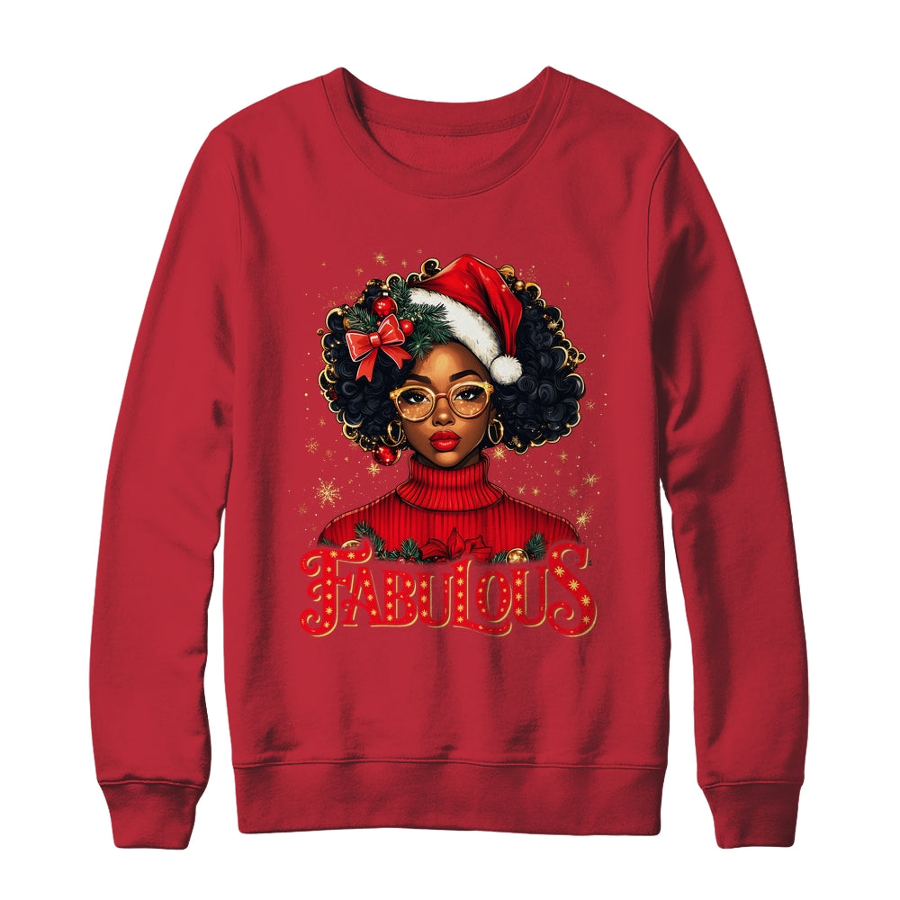Christmas African American Melanin Afro Sleigh Queen Shirt & Sweatshirt | siriusteestore