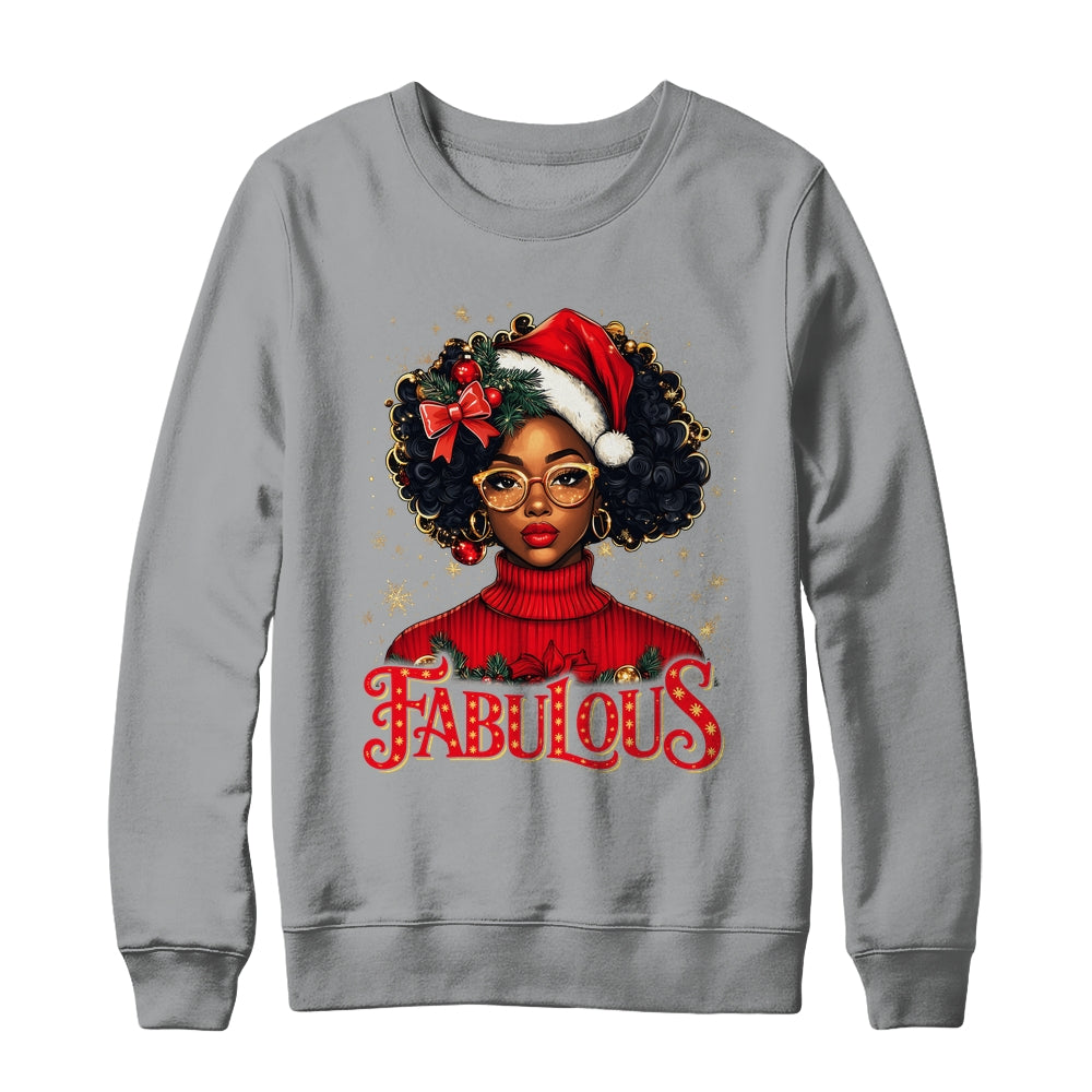 Christmas African American Melanin Afro Sleigh Queen Shirt & Sweatshirt | siriusteestore