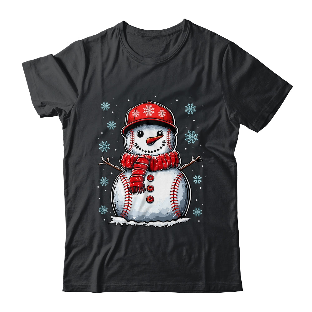 Christmas Baseball Snowman Boys Baseball Christmas Women Men Shirt & Sweatshirt | siriusteestore