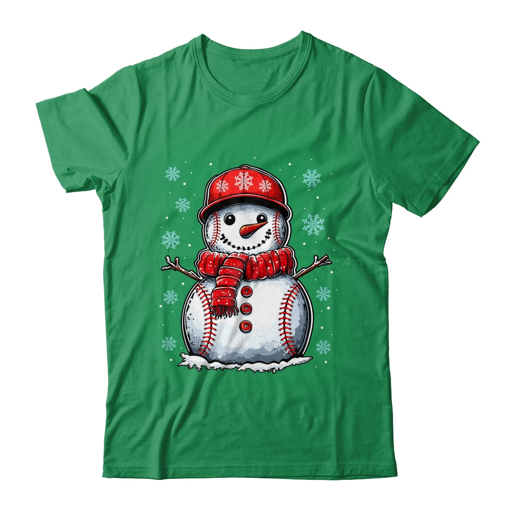 Christmas Baseball Snowman Boys Baseball Christmas Women Men Shirt & Sweatshirt | siriusteestore