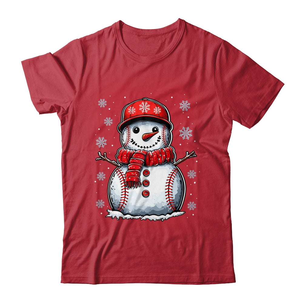 Christmas Baseball Snowman Boys Baseball Christmas Women Men Shirt & Sweatshirt | siriusteestore
