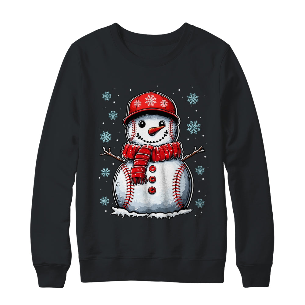 Christmas Baseball Snowman Boys Baseball Christmas Women Men Shirt & Sweatshirt | siriusteestore