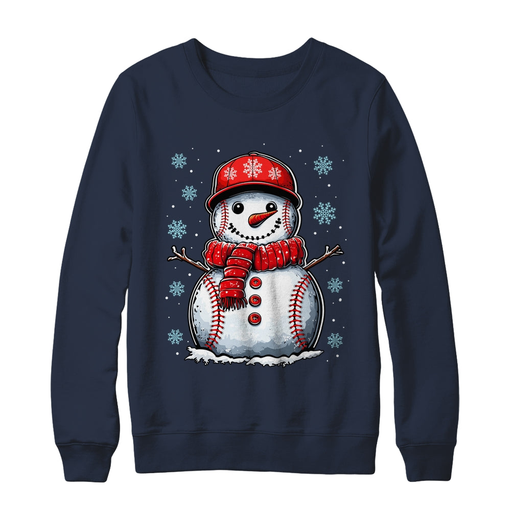 Christmas Baseball Snowman Boys Baseball Christmas Women Men Shirt & Sweatshirt | siriusteestore