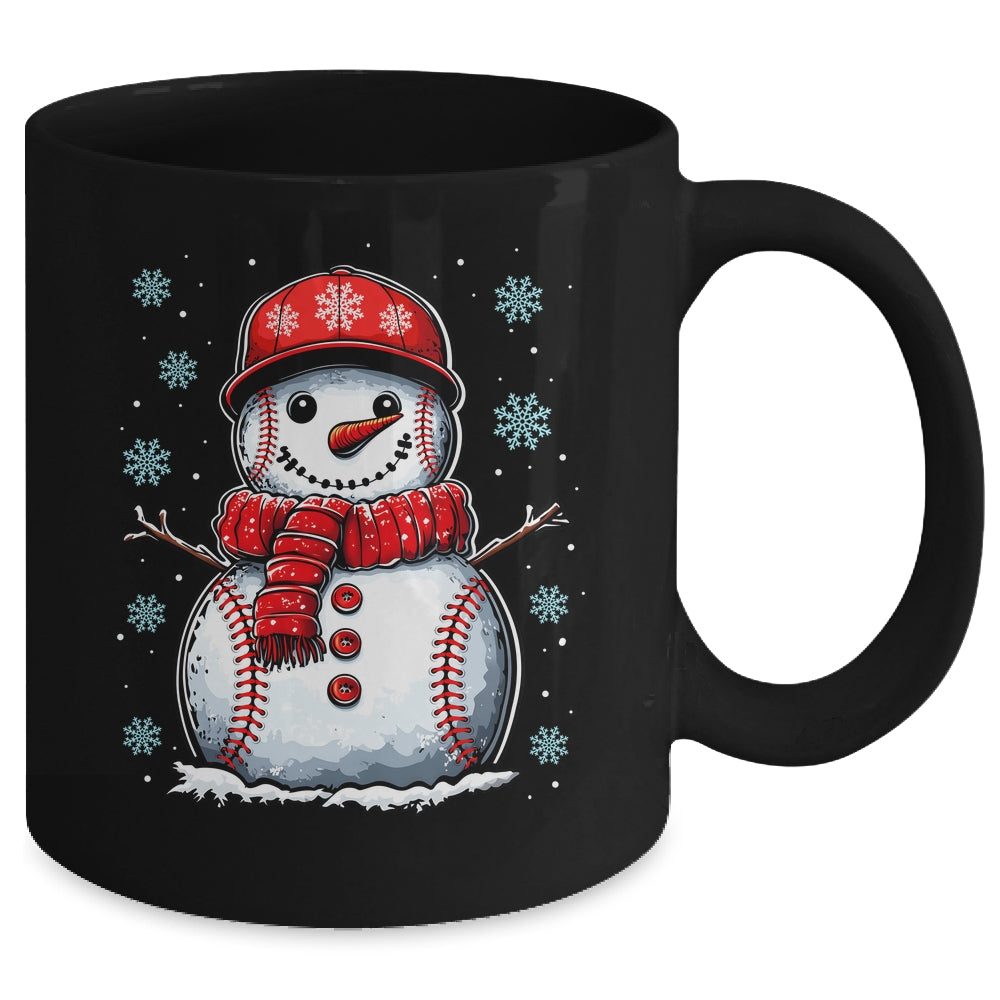Christmas Baseball Snowman Boys Baseball Christmas Women Men Mug | siriusteestore