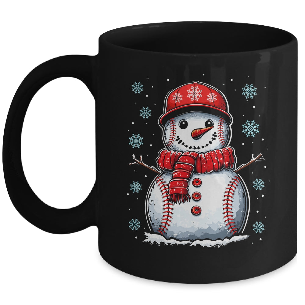 Christmas Baseball Snowman Boys Baseball Christmas Women Men Mug | siriusteestore