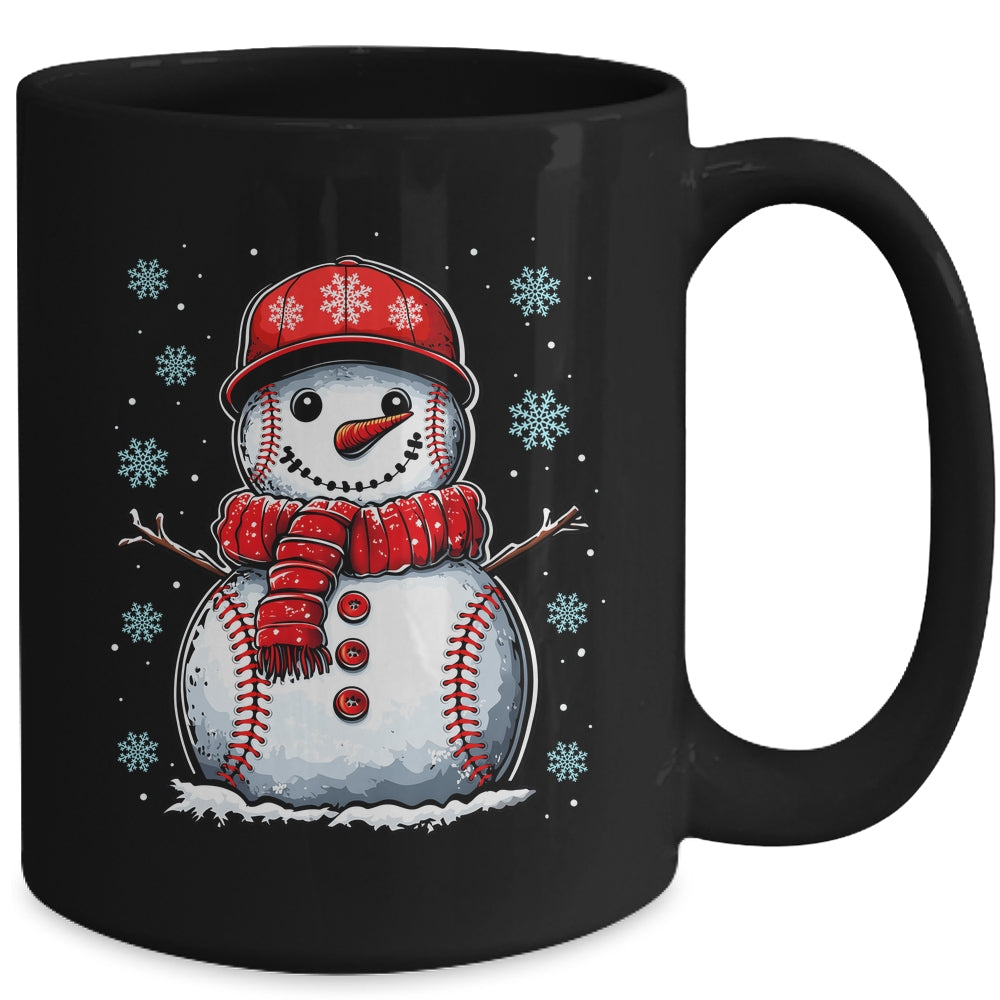Christmas Baseball Snowman Boys Baseball Christmas Women Men Mug | siriusteestore