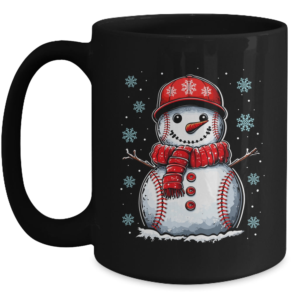 Christmas Baseball Snowman Boys Baseball Christmas Women Men Mug | siriusteestore